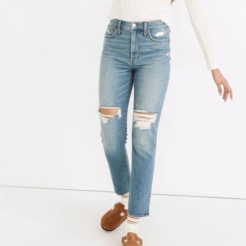 Madewell Women's Perfect Vintage Jean Size 25 Blue‎ Distressed Denim High Rise